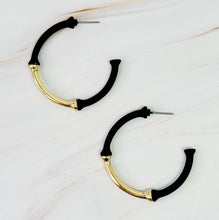 Color Coated Bamboo Hoop Earrings: Red