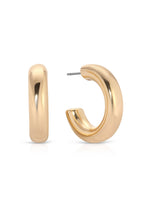 Small Thick Classic Hoops: Rhodium Plated / Small - 1 Inch