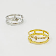 Forever Double Cross Ring: Silver