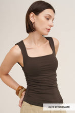 NS8408- Clean Line Square Shirred Top: 2273 Deep Sea Blue