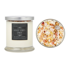 Good Vibes Only Candle - Herb, Flower, & Crystal Candles: 7.75oz Glass Jar