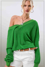 JLT7410-V-neck Waffle Long Sleeve Top Christmas Fall: Sage / S