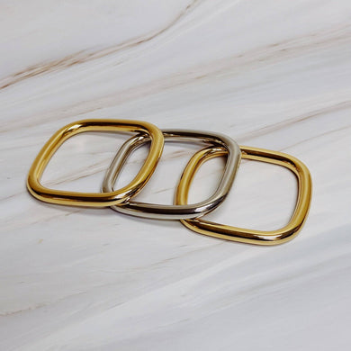 Air Light Square Bangle Set – Sleek Stacking Style in Polished Gold & Mixed Metal Variants: Two Toned