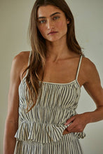Striped Peplum Crop