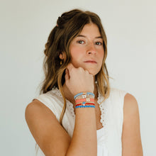 "Free" Patriotic Red, White and Blue Hair Tie Bracelet: Medium