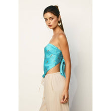 Conversational Strapless Handkerchief Top: POOLSIDE BLUE / S-M-L(2-2-2)