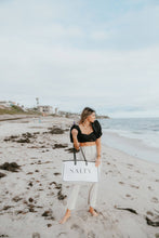 Salty Canvas Tote: White/Black