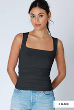 Clean Line Square Shirred Top Papaya