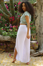 25P68-ASIS WRAP PANTS WITH CROCHET TRIM AND ELASTIC WAIST: BLACK / L