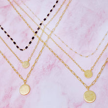 Disc & Beaded Chain Necklace Set Of 3: Clear