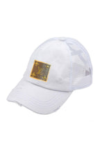 LV Up-Cycled Distressed Trucker Cap: Charcoal