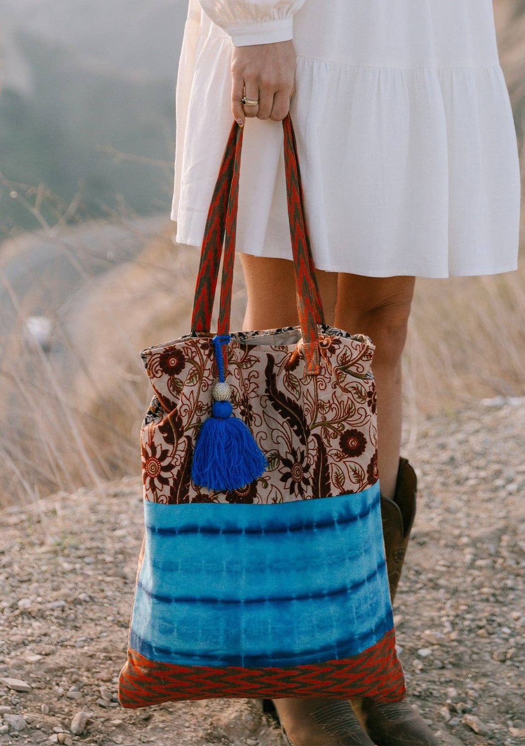 Multi Patchwork Oversized Shopper Bag