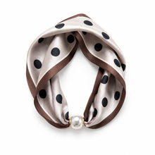 Ellison+Young Satin Twilly Scarf Necklace with Jeweled Magnetic Clasp: Luxe Equestrian Print