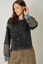 61618 Mixed Media Washed Sweatshirt: Vintage White / Large