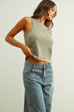 ET6892   WASHED RIB SLEEVELESS TOP: BLACK / S