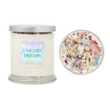 Unicorn Dreams Candle - Soy Candles Flower & Crystal Candles: 7.75oz Glass Jar