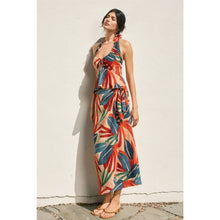 Sun Orange Midi Wrap Skirt