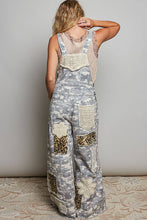 Crochet Contrast Patch Detail Chest Pocket Woven Overalls: INDIGO / S