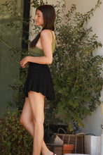 Black Embroidered Skort