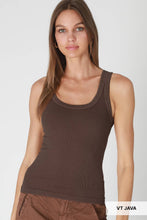 NS8258 - Vintage Reversible Ribbed Tank: Vintage Smoky Olive