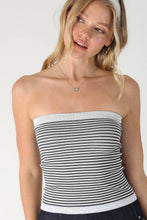 Modal Striped Tube Top Navy White