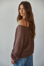W1106 | Sweater Knit Crochet Round Neck Long Sleeve Top: Jade Green / Large