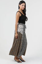 B3726-AA04 TIE WAIST WIDE LEG PANTS WITH LACE: Black / S