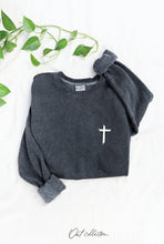 JESUS HAS MY BACK Mineral Graphic Sweatshirt: VINTAGE MAROON / XL
