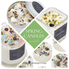 Spring Candles, Spring Flowers Crystal Candles, Spring Decor: Rose / 8oz Round Tin
