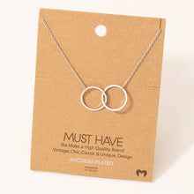 Metallic Dual Circle Pendant Necklace: G