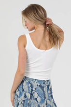 X2DF9-ASIS NOTCH NECK RIB KNIT TANK TOP: WHITE / M