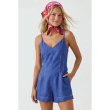 Royal Blue Linen Romper