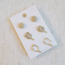 Pickle Ball Stud Earrings Set Of 3