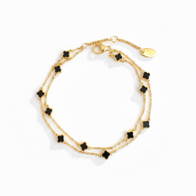Petite Clover Layered Chain Bracelet: Blush Pink