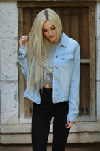 SJ919-ASIS WASHED DENIM TENCEL BUTTON FRONT JACKET: DENIM / L