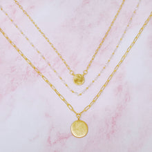 Disc & Beaded Chain Necklace Set Of 3: Clear