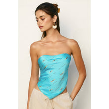 Conversational Strapless Handkerchief Top: POOLSIDE BLUE / S-M-L(2-2-2)