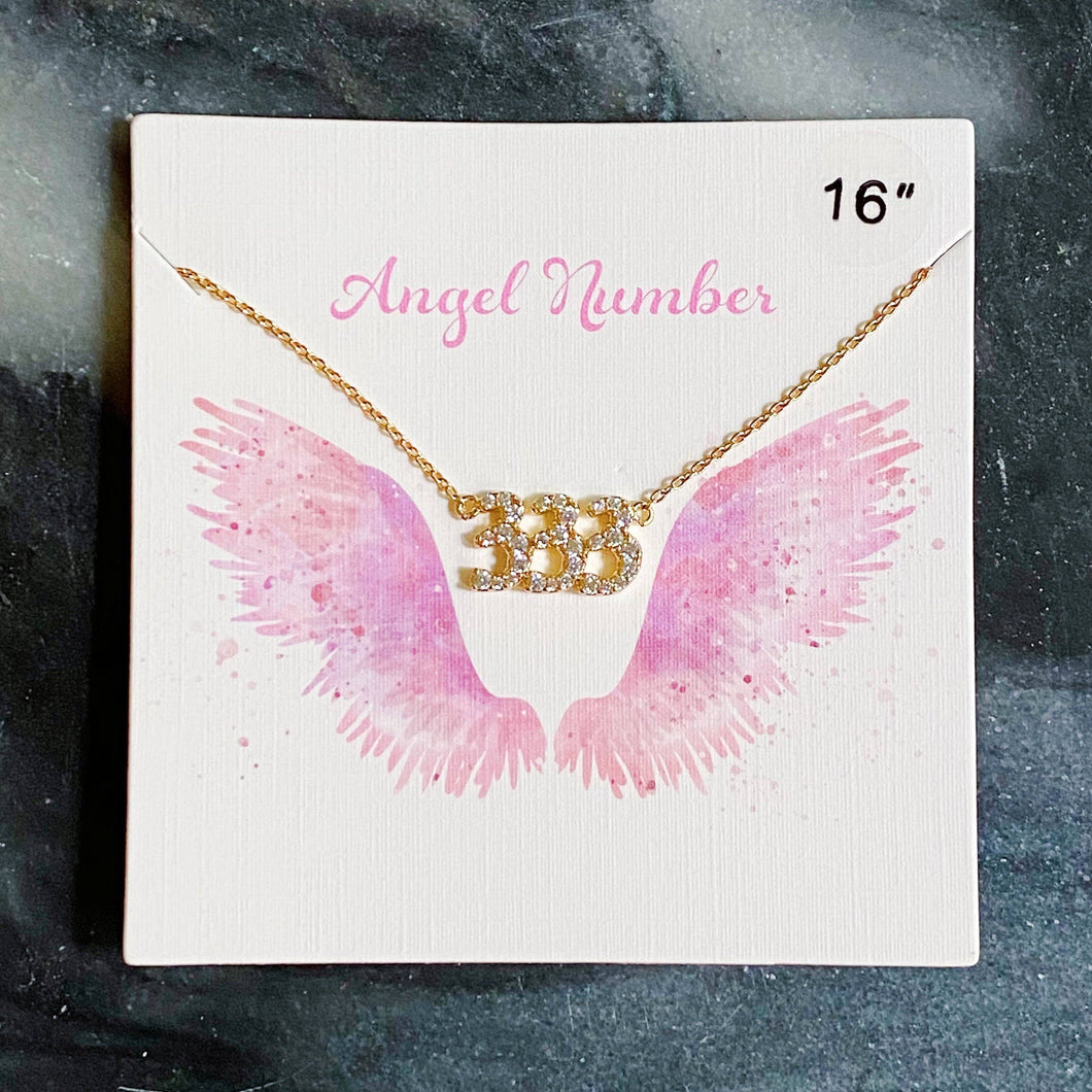 Dainty Angel Number Necklace: 333