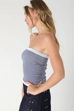 Modal Striped Tube Top Navy White