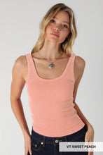 NS8528 - Vintage Reversible Ribbed Tank Top: Vintage Denim
