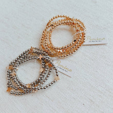 Beads And Crosses Bracelet Set of 5 Two Toned