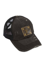 LV Up-Cycled Distressed Trucker Cap: Charcoal