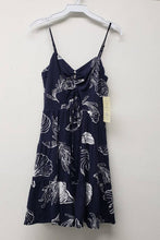 D3218H -Printed Cut Out Mini Dress: NAVY / S-M-L (3-2-1)