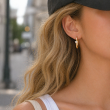 Starlight Paperclip Hoop Earrings – Dainty Gold Drop