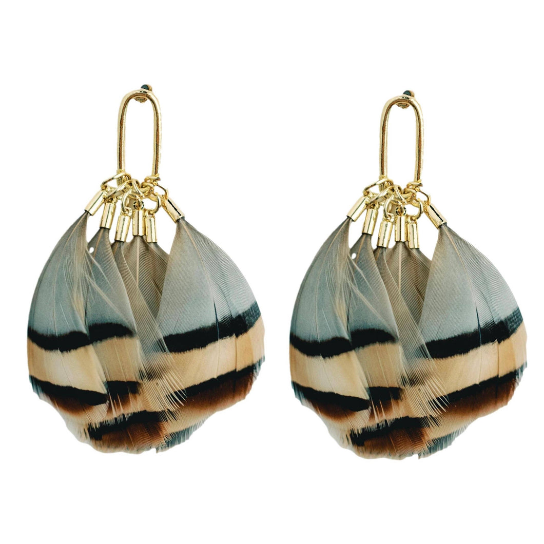 St Armands Feather Statement Tassel Earrings