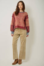 61618 Mixed Media Washed Sweatshirt: Vintage White / Large